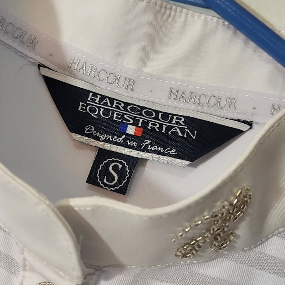 Harcour Equestrian Riding Shirt Size S in White EUC - Picture 4 of 7